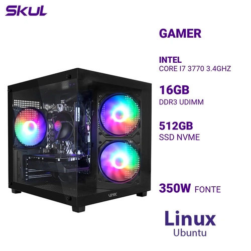Computador 7000 Core I7 3770 3.4ghz Memória 16gb Ddr3 Ssd 512gb Nvme Fonte 350w  Linux Ubuntu