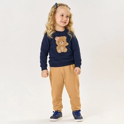 Conjunto Blusa e Calça Moletom Felpado Ursinho Marinho Tileesul - Feminino