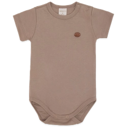 Body Manga Curta Avulso Suedine - Cáqui