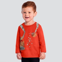 Camiseta Manga Longa Dino Vermelha Brandili - Masculina