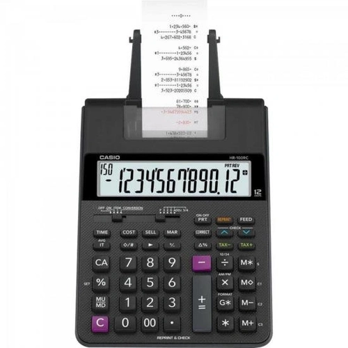 Calculadora Com Bobina Casio Hr-100rc 12 Dígitos Bivolt Preta