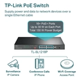 Switch Não Gerenciável C/ 16p 10/100mbps Poe+ e 2p Gigabit Tl-sl1218p Smb