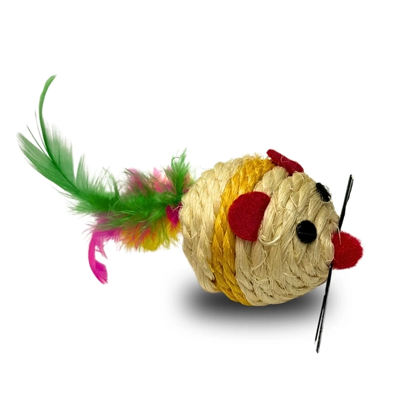 Brinquedo Mini Rato em Sisal para Gatos