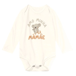 Body Manga Longa Amo Minha MAMÃE Brandili - Unissex