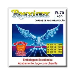Encordoamento Violão Aço R70  acabamento laço de chenille  - Rouxinox