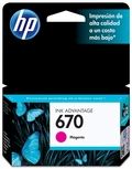 Cartucho De Tinta Original HP 670 Magenta CZ115AB 3,5ml
