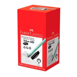 Caneta Esferográfica Trilux 035 Ponta 0.8 Preta Caixa 50 Unidades Faber-Castell