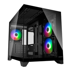 Gabinete Gamer Cougar FV150 RGB Mini, Lateral e Frente em Vidro Temperado, Preto - 382QA60.0001