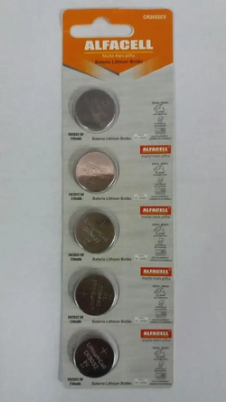 BATERIA BOTAO LITHIUM CR 2032 ALFACELL C/5