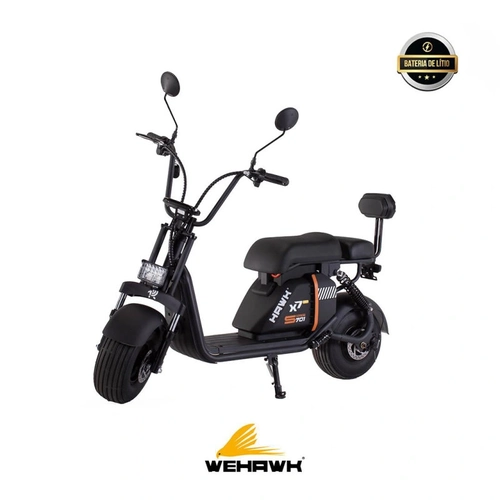 Mini Scooter Eletrica Hawk Modelo X17 Light 1000w Bat 48v 20ah 2 Lugares Matte Black