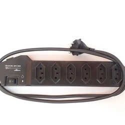 Filtro De Linha Embrastec, 6 Tomadas com DPS 7,5kA, Preto, cabo 1,8m