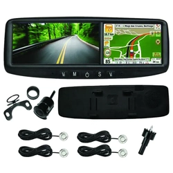 Retrovisor Com Gps e Câmera De Ré Orbe Visor 4,3 Polegadas e Com Sensor De Estacionamento De 4 Pontos Cor Prata