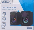 Caixa Som Para Pc Notebook Rgb Com Fio Usb P2 Acs4506 - Aitek