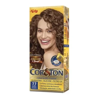 Tintura Creme Cor & Ton Marrom Dourado 7.7 - Cor e Ton