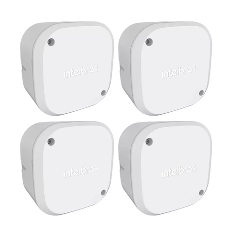 4 Caixa De Proteção Para Câmeras De Cftv Vbox 1100 Intelbras Cor Branco