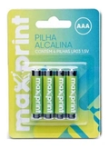 Pilha AAA Maxprint c/4 unidades. Alcalina