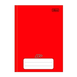 Caderno D+ Brochura Capa Dura 1/4 48 Folhas Vermelho Tilibra