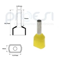 Terminal Tubular Duplo 6 mm² - Amarelo