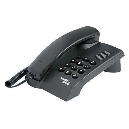 Telefone Intelbras Pleno C/ Fio Preto Sem Chave 4080051