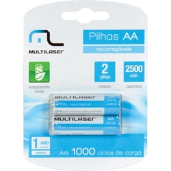 Pilha Recarregavel Multilaser AA 2500mah Cb053