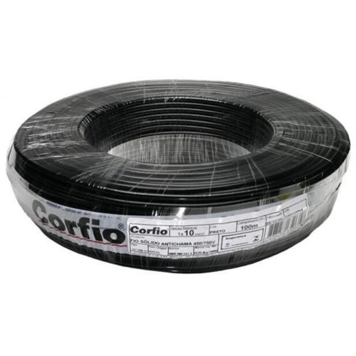 Cabo Flexivel 10,00mm 750v 100m Preto Corfio
