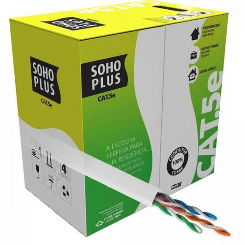 Cabo De Rede Cat.5e Cmx Cx 305m Branco Furukawa Sohoplus - Cx / 305