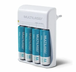 Carregador de Pilhas Multilaser 4xaa -12h - CB054