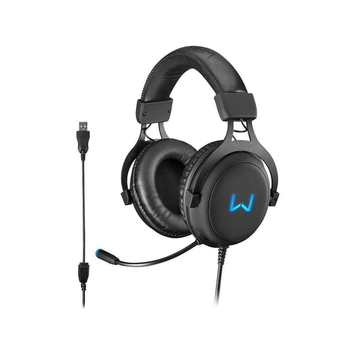 Headset Gamer Warrior 2.0 com LED USB Preto e Azul