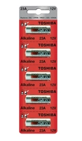 Bateria Alcalina 23A - Toshiba 12V. cartela com 5 unidades.