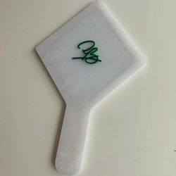 Espelho Madrepérola Branco  - Logo alto relevo inicial ou desenho