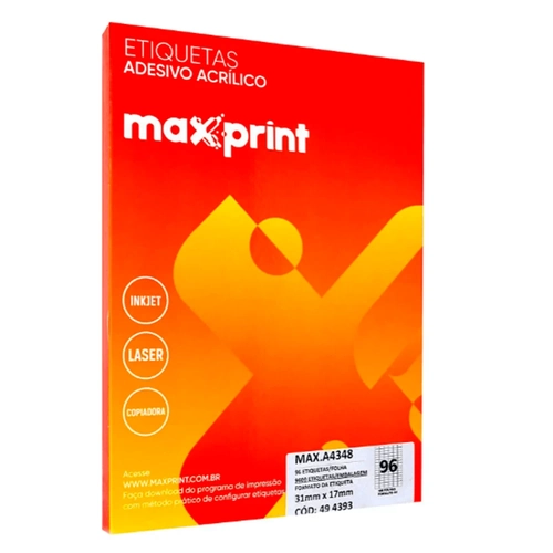Etiqueta Adesiva Maxprint A4348 31 X 17mm com 100 Folhas