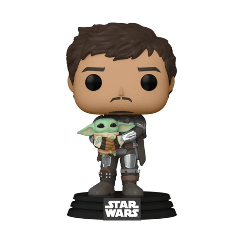 Boneco Funko Pop! Star Wars - Mandalorian- Mando Com Grogu