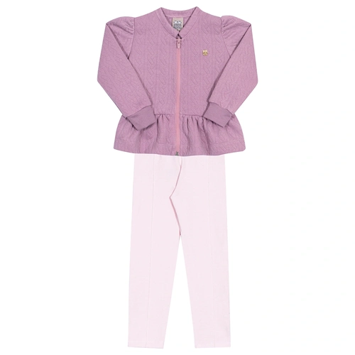 Conjunto Casaco Matelassê e Legging Orquídea Randa Mundu - Feminino