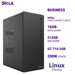Computador B500 Core I5 9400f 2.9ghz Memória 16gb Ddr4 Ssd 512gb Nvme Gt 710 2gb Fonte 200w Linux Ubuntu