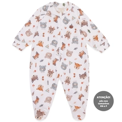 Macacão Manga Longa Estampado com Ziper Suedine Masculino –  Amigos da Floresta