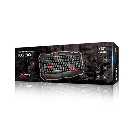 Teclado USB C3TECH Gamer Preto - KG-30BK