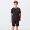 Conjunto de Bermuda e Camiseta Hering Estampado Masculino - Preto