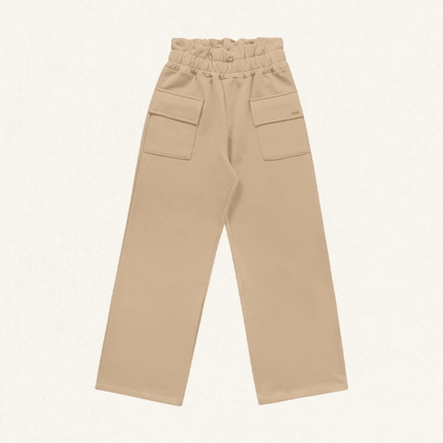 Calça Malha Wide Leg com Bolsos Fakini - Feminina