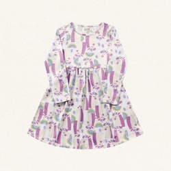 Vestido Manga Longa Malha Unicórnio Branco Estampado Fakini – Feminino