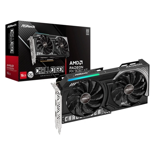 Gpu Asrock Amd Radeon Rx 9060 Xt Challenger Oc, 16gb, Gddr6, 128-bit, 90-ga5qzz-00uanf