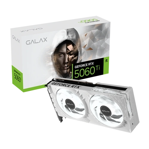 Placa de Vídeo Galax GeForce RTX 5060 Ti EX White, 1 Click OC, 8GB, GDDR7, DLSS, G-Sync - 56ISN8MDCQWH