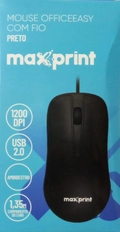 Mouse Office Easy 3 Botões com Fio de 1,5m 1200DPI Preto - Maxprint