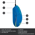 Mouse Gamer Logitech G203, USB, RGB, Lightsync, 6 Botoes, 8.000 DPI, Azul, Com Fio -  910-005795