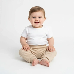 Mijão Em Malha Canelada Bebê Taita Unissex - Areia Escura