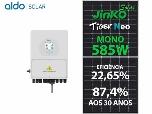 Gerador De Energia Solar Deye Hibrido Solo Romagnole Deye Gf 5,85kwp Jinko Tiger Neo Mono 585w Sun 5kw Hib 2mppt Bif 127