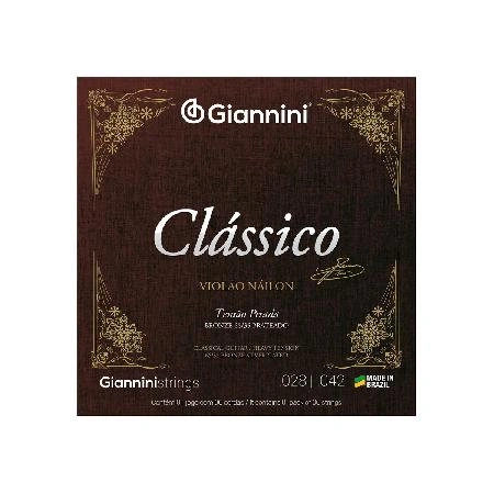 Encordoamento para Violão Nylon 65/35 Tensão Pesada Bronze Prateado Genwpa