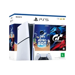 Console Sony PlayStation 5 Slim Disk, 1TB, Pacote ASTRO BOT e Gran Turismo 7
