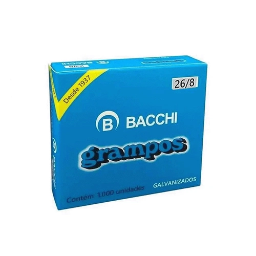 Grampo 26/8 Galvanizado c/1000 Bacchi