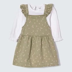 Conjunto Body e Vestido Verde Estampado Hering - Feminino