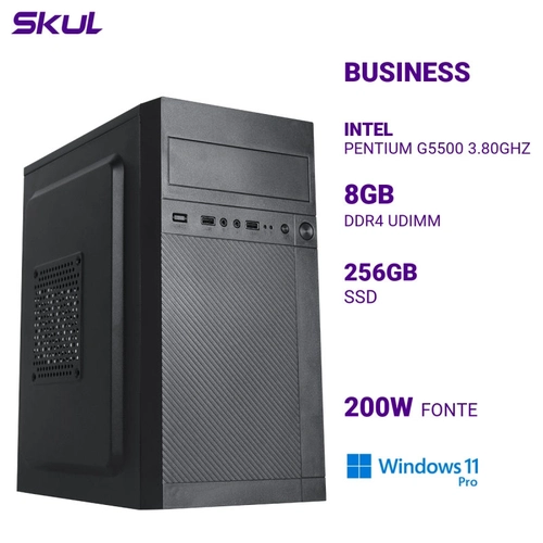 Computador B200 Pentium G5500 3.80ghz Memória 8gb Ddr4 Ssd 256gb Fonte 200w Windows 11 Pro